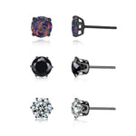 3 Pairs of Red Opal Stone Stud EarringsOT211