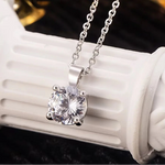 925 Silver Crystal Zircon Necklace for Women