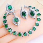 Purple Zircon Silver 925 Jewelry Sets4PCS-Green7