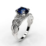 Navy Blue Zircon Inlaid Chain Ring – Trendy & Classic