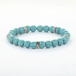 Natural Stone Beads Bracelets Lucky Charm 8mm Blue Turquoises Couple Bracelets