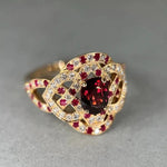 Retro Red Gemstone Ring – European & American Style