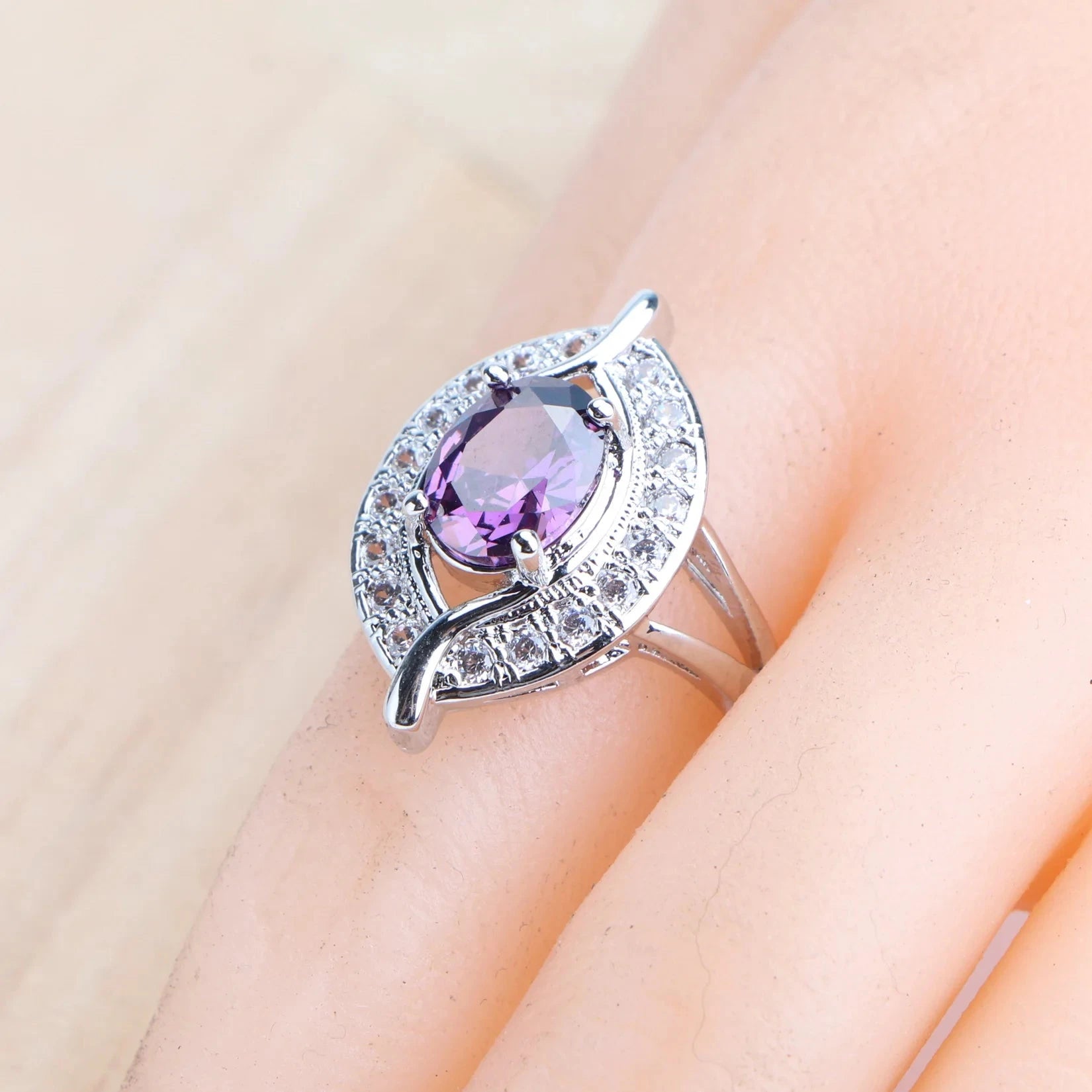 Purple Zircon Silver 925 Jewelry Sets