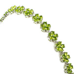 925 SOLID STERLING SILVER BRACELET Floral Pattern London Blue Topaz Green Peridot Rhodolite Garnet CZ Eye Catching0