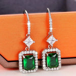 Luxury Green Crystal Drop Earrings – Women's Anniversary GiftE2332