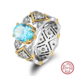 925 Sterling Silver Aquamarine Gemstone Ring