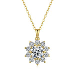 1ct Diamond Moissanite Necklace for Women's 14K Gold Sunflower