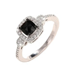 Charming Black Crystal Wedding Ring for WomenQ28210