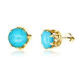 14K Gold Plated Jewelry Sets Real 925 Sterling Silver Turquoise Gemstones