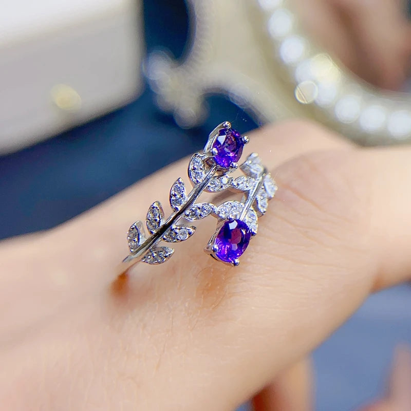 Exquisite 925 Silver Amethyst Ring