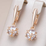 Square Drop Earrings for Women Fashion 585 Rose Gold