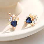 585 Rose Gold Dark Blue Zircon Drop Earrings
