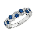 Elegant Zircon Ring for Women – Blue & White Sparkle10Q041