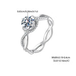 1CT Moissanite Twisted Ring Retro Lace Statement Round CutMSR0768