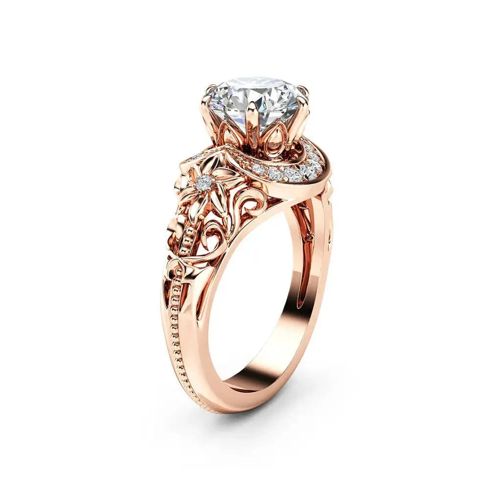 Vintage Gold Hollow Ring – CZ Luxury for Women8B2163