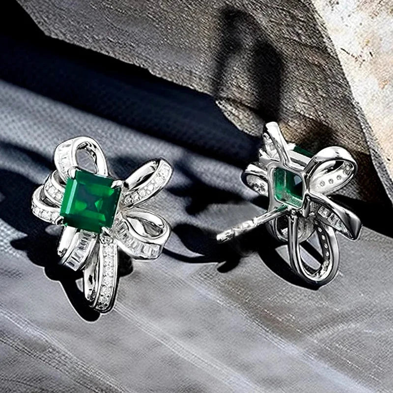 Luxury Green Crystal Drop Earrings – Women's Anniversary GiftE3591
