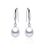 Natural Freshwater Cultured Pearl Drop Earrings for WomenWHITE8-9mm