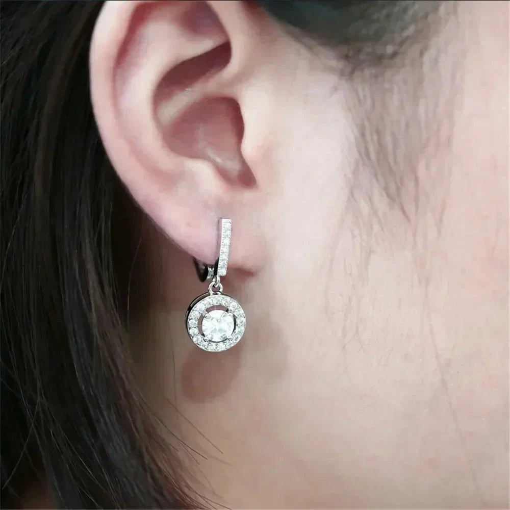 Brilliant Round Cut Cubic Zirconia Drop Earrings for Women