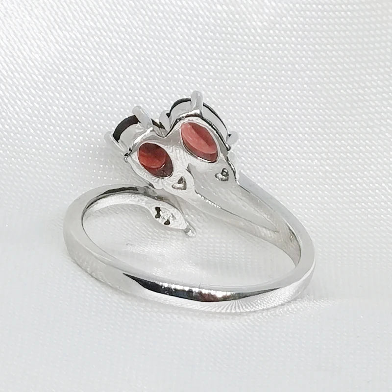 Charm Red Garnet Gemstone Ring