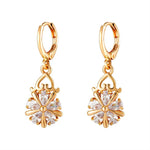 Lever Back Drop Dangle Crystal Flower Earrings for WomenCopper EarringsCHINA