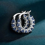 Brilliant Round Zirconia Hoop Earrings Circle Versatile LookE3636