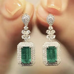 Luxury Green Crystal Drop Earrings – Women's Anniversary GiftE2603