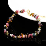 Natural Stone Mixed Tourmaline Gravel Lucky Chain Bracelet