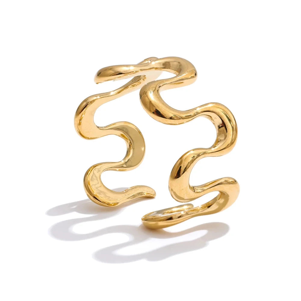 Minimalist Adjustable Ring for WomenYH5352A Goldresizable