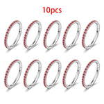 Opal Hinged Pitch Piercing10pcs Red zircon1.0x8mm