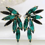 Luxury Green Crystal Drop Earrings – Women's Anniversary Gift