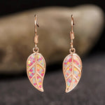High-End Elegant Rose Gold Long Leaf Earrings for Women