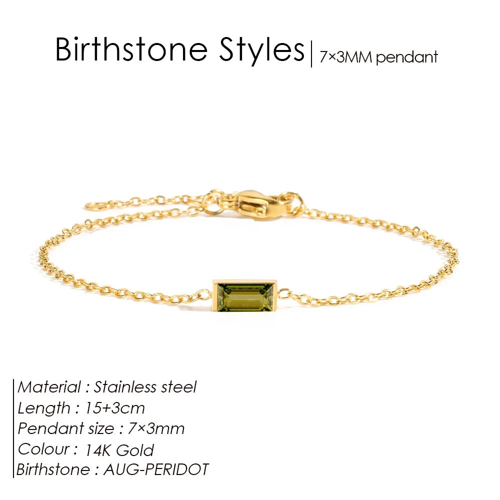 Birthstone Bracelet Sparkling Rhinestone BangleYS36100-August15 Extend 3CM