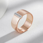 Luxury Natural Zircon 10mm Width Rings For Women