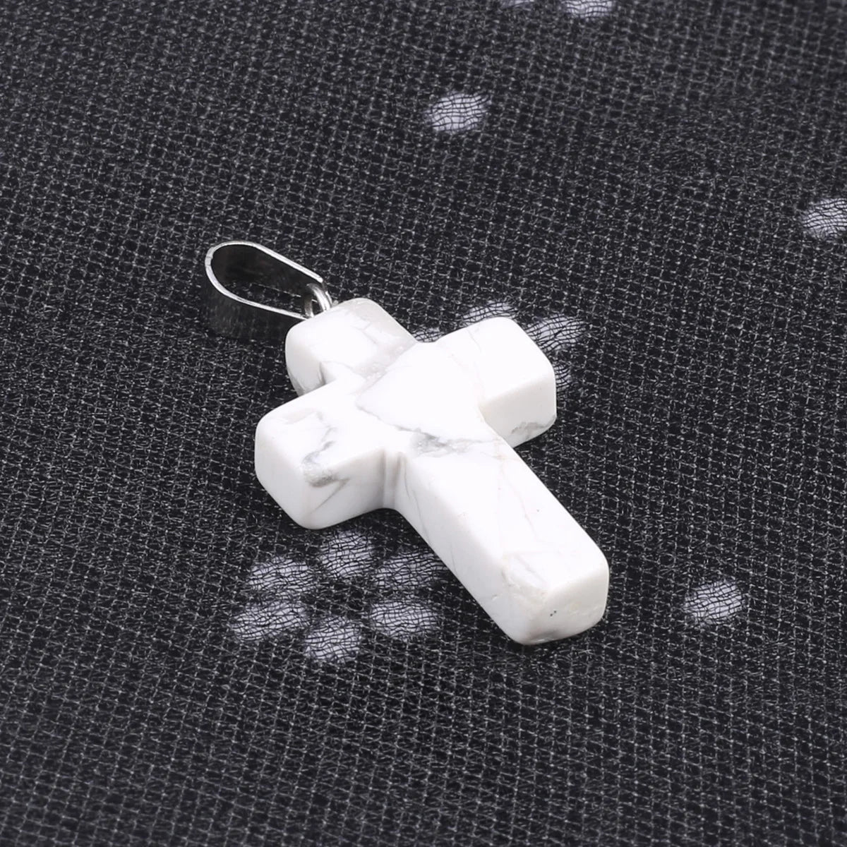 1pcs Fashion Natural Stone Pendant Only CrossWhite Turquoise