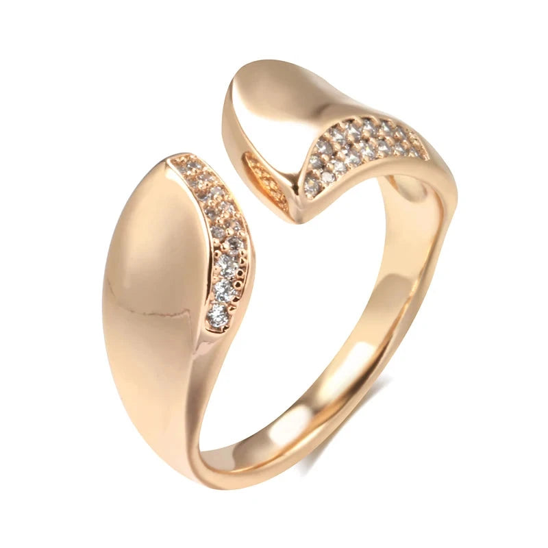 Luxury Adjustable Rose Gold Ring with ZirconWHITEROSE GOLD COLOR