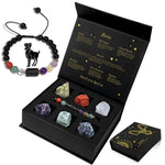 Aries Bracelet Constellation Sign Braided Bracelet With 6 Natural Stone Jewelry for Women/Men