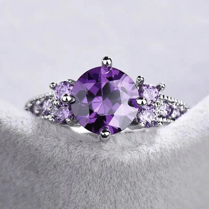 CAOSHI Noble Purple Cubic Zirconia Women's Ring