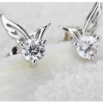 925 Silver Angel Wings Zircon Earrings