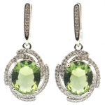 35x16mm Green Amethyst Peridot Color Changing EarringsGreen Amethyst