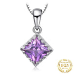 Square Alexandrite Sapphires 925 Sterling Silver Pendant