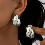 Gold Double Layer Circle Hoop Earrings for Womensilver
