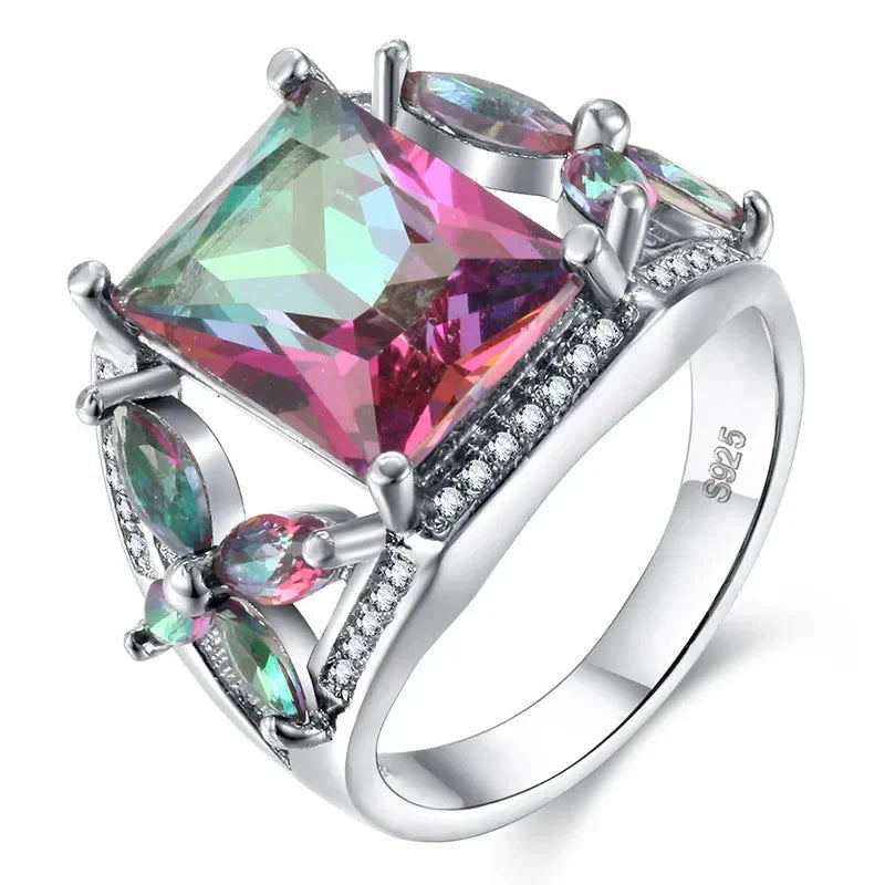 925 Silver AAA Purple Zircon Ring - Unisex8