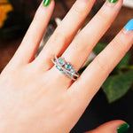 Unique Cross Rings with Colored Blue Cubic Zirconia Fashionable Design
