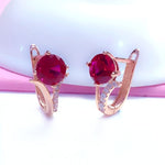 Rose Gold Inlaid Ruby EarringsRing