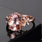 925 Silver Butterfly Morganite Pink Diamond Ring for Women