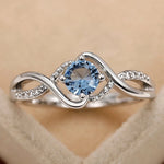 Modern Design Women's Wedding Rings Charming Blue Cubic ZirconiaF178610