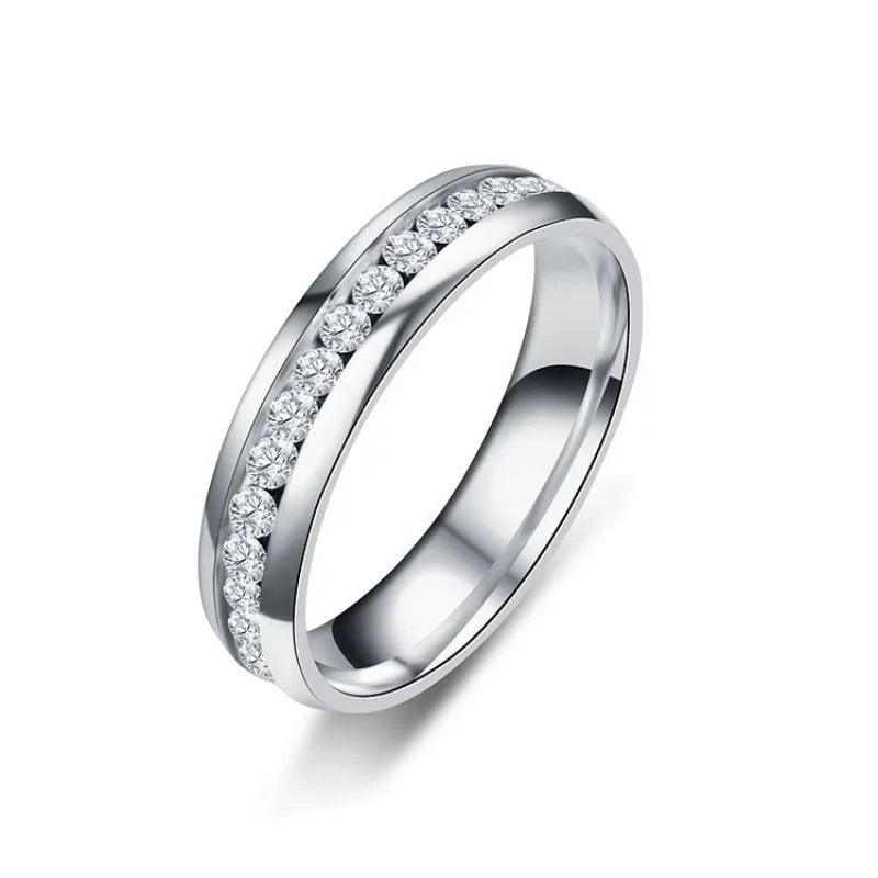 Fashion Crystal Titanium Steel Couple Rings - Wedding BandsDG040113