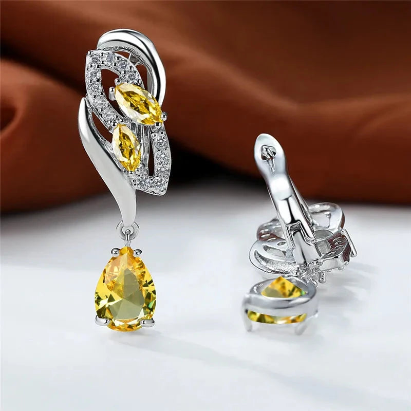 Luxury Crystal Clip Earrings for Women