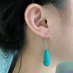 Natural Stone Dangle Earrings For Women Drop Pendant Apatite Speckled Stone Stainless Steel Earrings Wedding Jewelry WholesaleGreen Turquoise