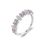 925 Silver Four-Leaf Clover Zirconia Eternity Ring for WomenRHR20046